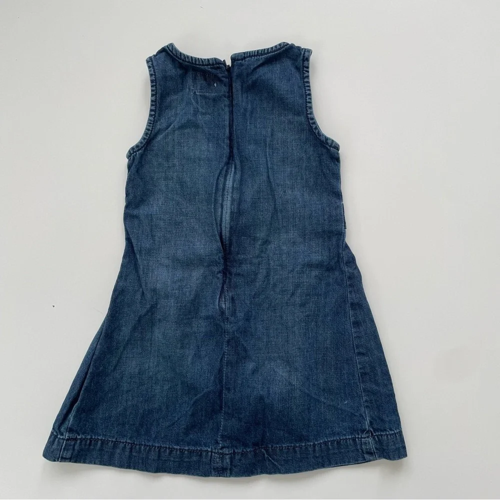 Gap Kids Little Girls Blue Denim Chambray Jumper Dresses LOT OF 2, Size 3/4